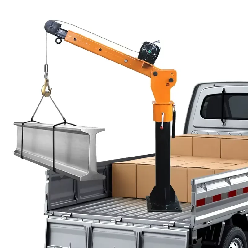 2026 Latest Heavy 500kg 1000kg Electric Pickup Truck Bed Crane Hoist Lifter Jib Arm for SUV Van Commercial Vehicle Off