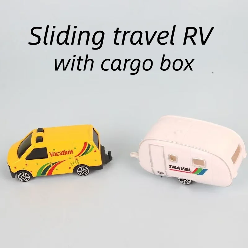 Trailer off-road pick-up RV-model legering trek kinderspeelgoed simulatie camping kleine vrachtwagen speelgoedjongen