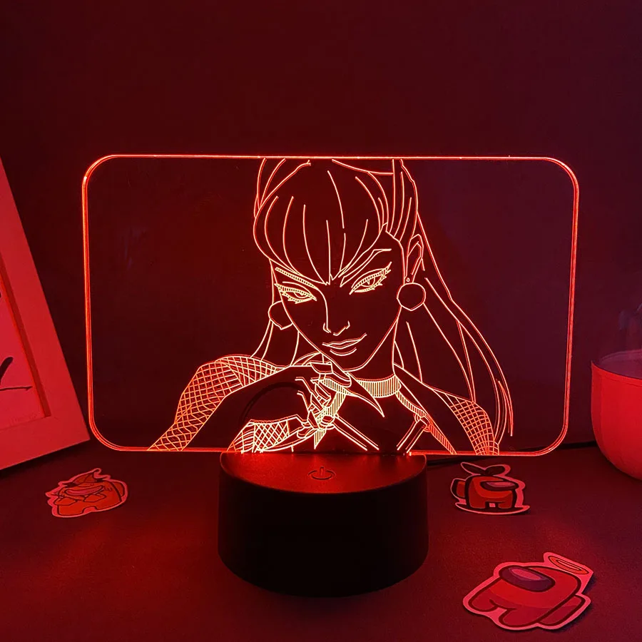 Luces Led de noche de neón 3D de Game League of Legends, decoración de mesa de dormitorio, lámpara de Lava LOL, regalo para amigos y niños, Evelynn