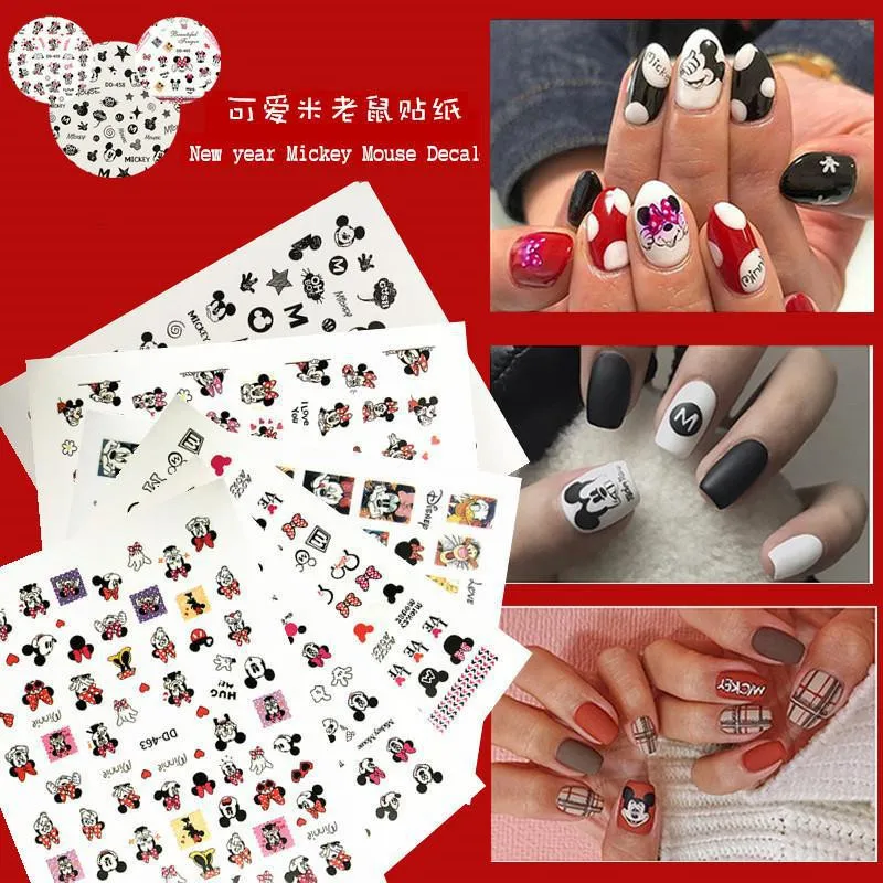Disney Cartoon Sticker, Disney Princess Mickey Mouse Stitch Anime Nail Sticker, Handmade DIY Disney Nail Sticker