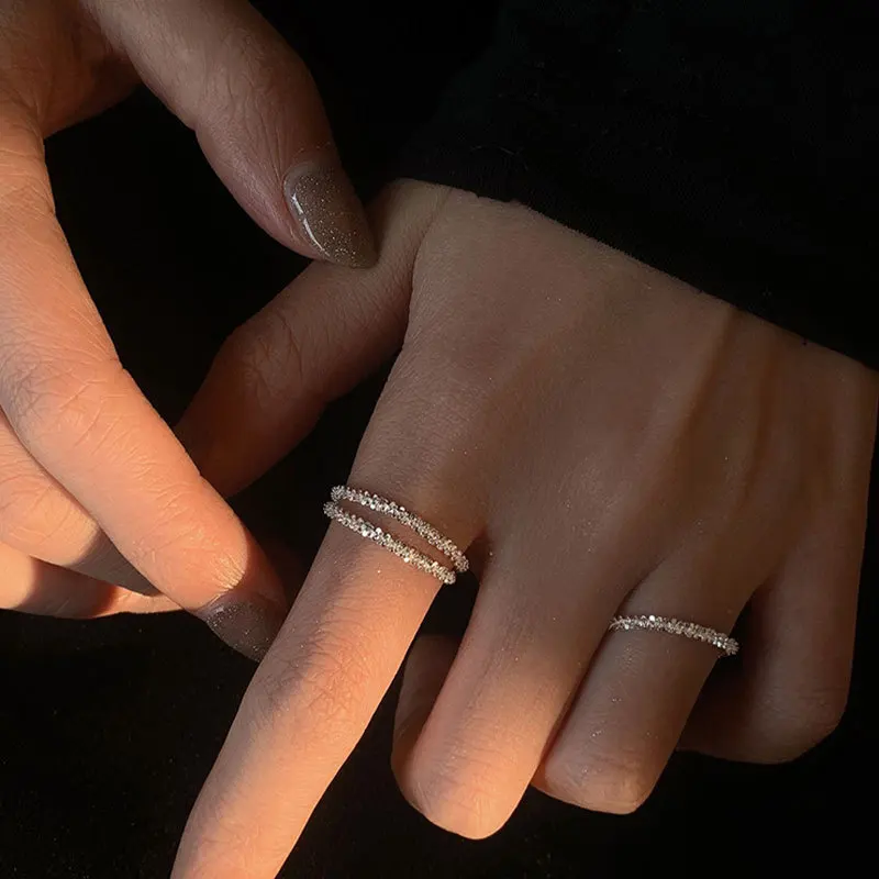 925 Sterling Silber Liebesherz Ausgehöhlter Ring für Frauen und Mädchen, Extrem Feiner Koreanischer Ins-Schmuck, Geschenk, Dropshipping – Detail 21