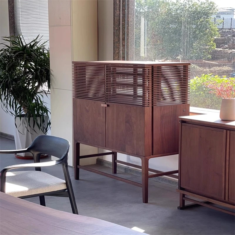 New Chinese style solid wood tea art entrance decoration, storage cabinets, Zen themed exhibition hall