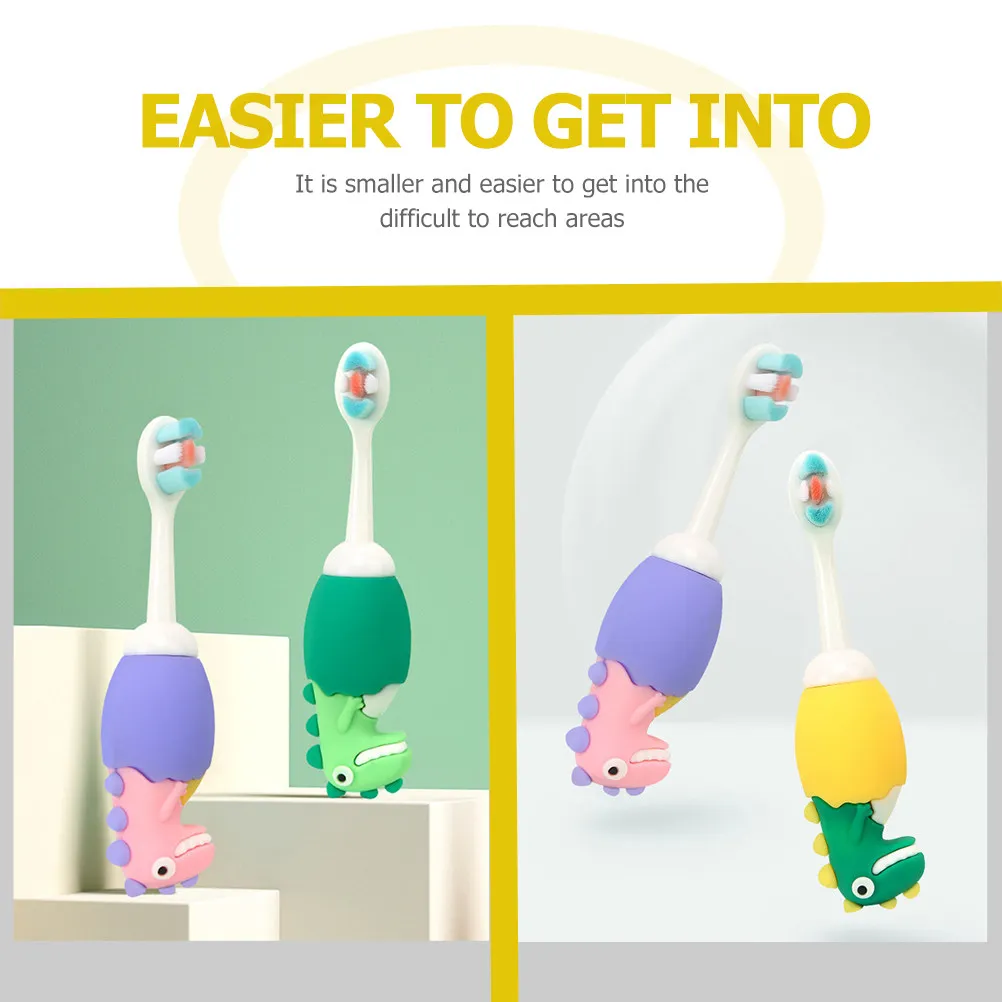 

Children Dinosaur Toothbrush Soft Silicone Bristles for Gentle Oral Cleaning Tongue Teeth Milk Residue Removal Safe Kids