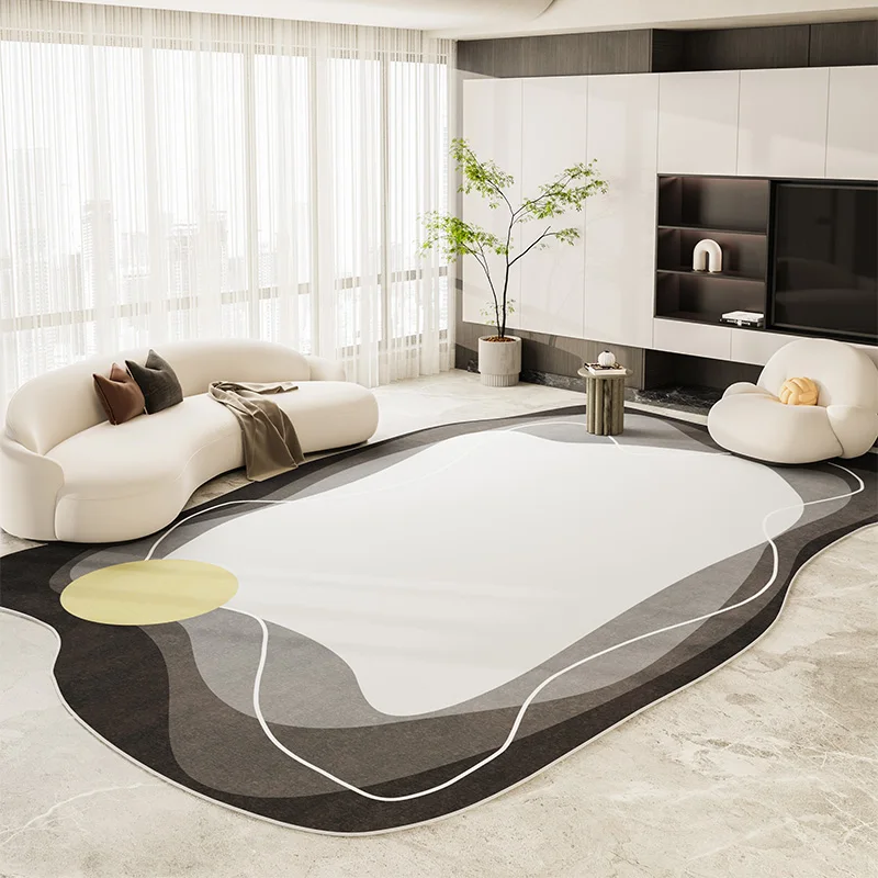 2024 New Cream Style Special Shaped Carpet Living Room Light Luxury High End Bedroom Carpets Coffee Table Irregular Non Slip Rug