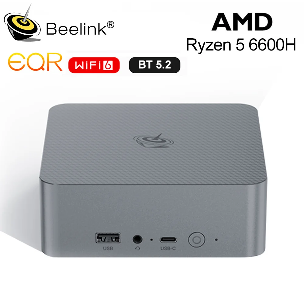 Новый настольный компьютер Beelink EQR6 AMD Ryzen 7 6600H 7735HS Mini PC DDR4 16 ГБ ОЗУ 500 ГБ 24G 1T SSD WiFi6 4K HD VS SER5 Pro 5800H
