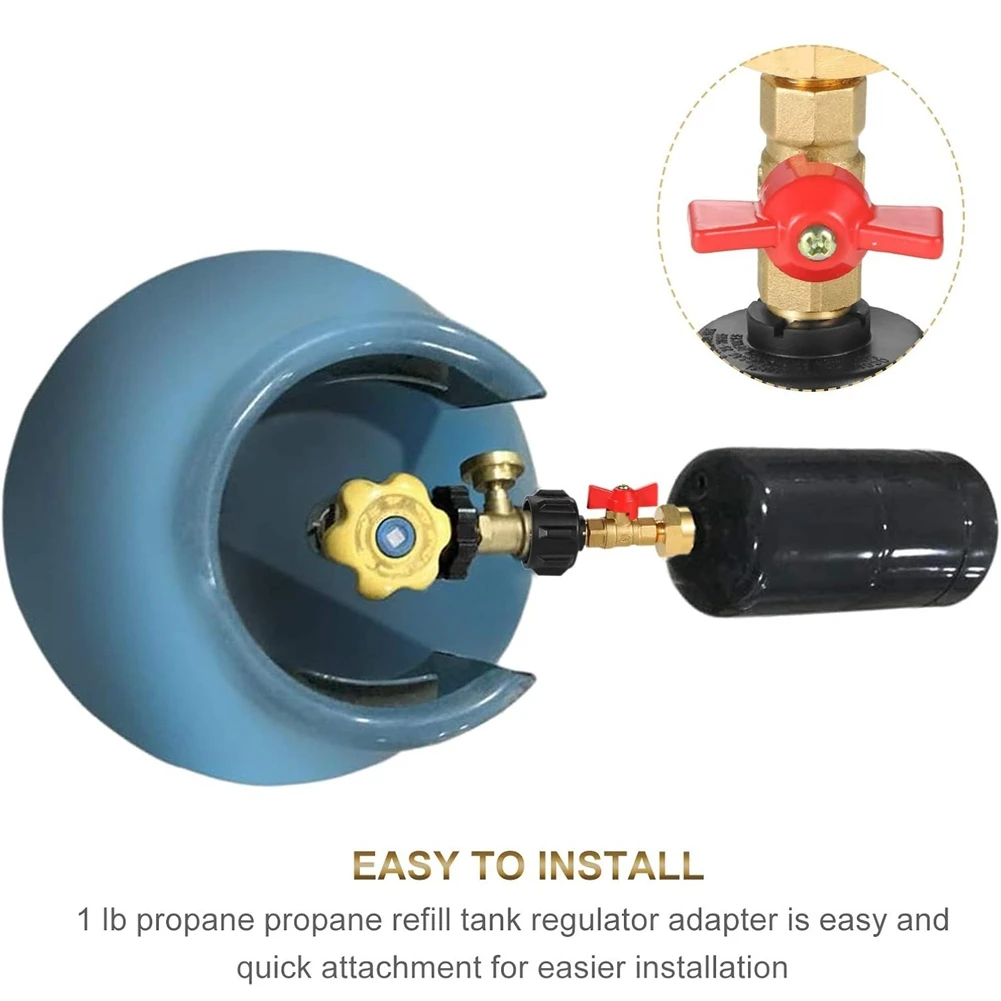 1Pc QCC1 Propane Refill Adapter for 1LB Propane Bottle Tank with Shut on/Off Controller Valve