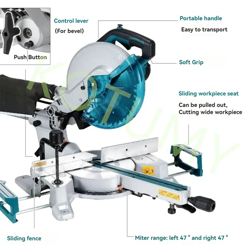 

LS1110F Sliding Composite Oblique Saw 10-inch Multi-functional Composite Saw Perfect Woodworking Miter Saw with Saw Blade