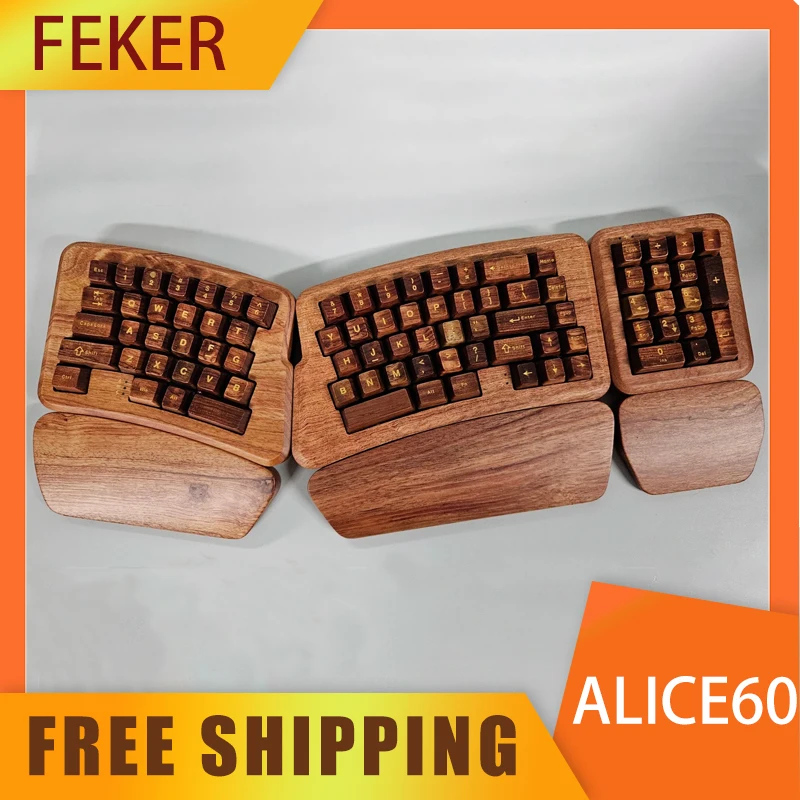 FEKER Alice60 Magnetic Separation Mechanical Keyboard Wireless Tri-mode RGB Gasket 69Keys 17Keys Customized Gaming Keyboards PAD