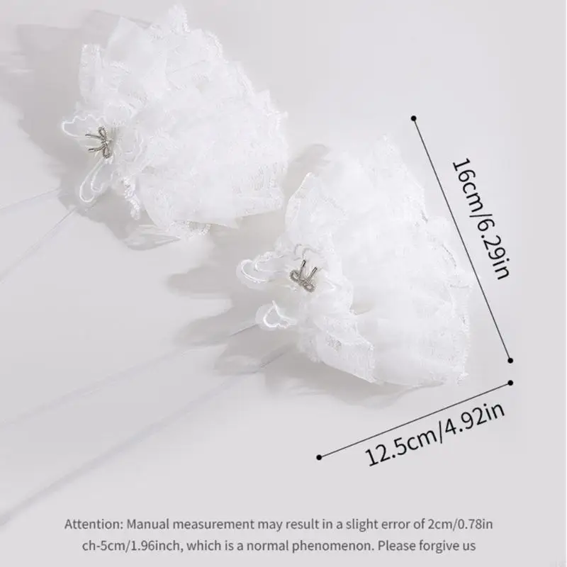 2025 New Lolitas Lace Glove Layer Ruffle Hand Sleeves Elastic Bracelet for Halloween,Party