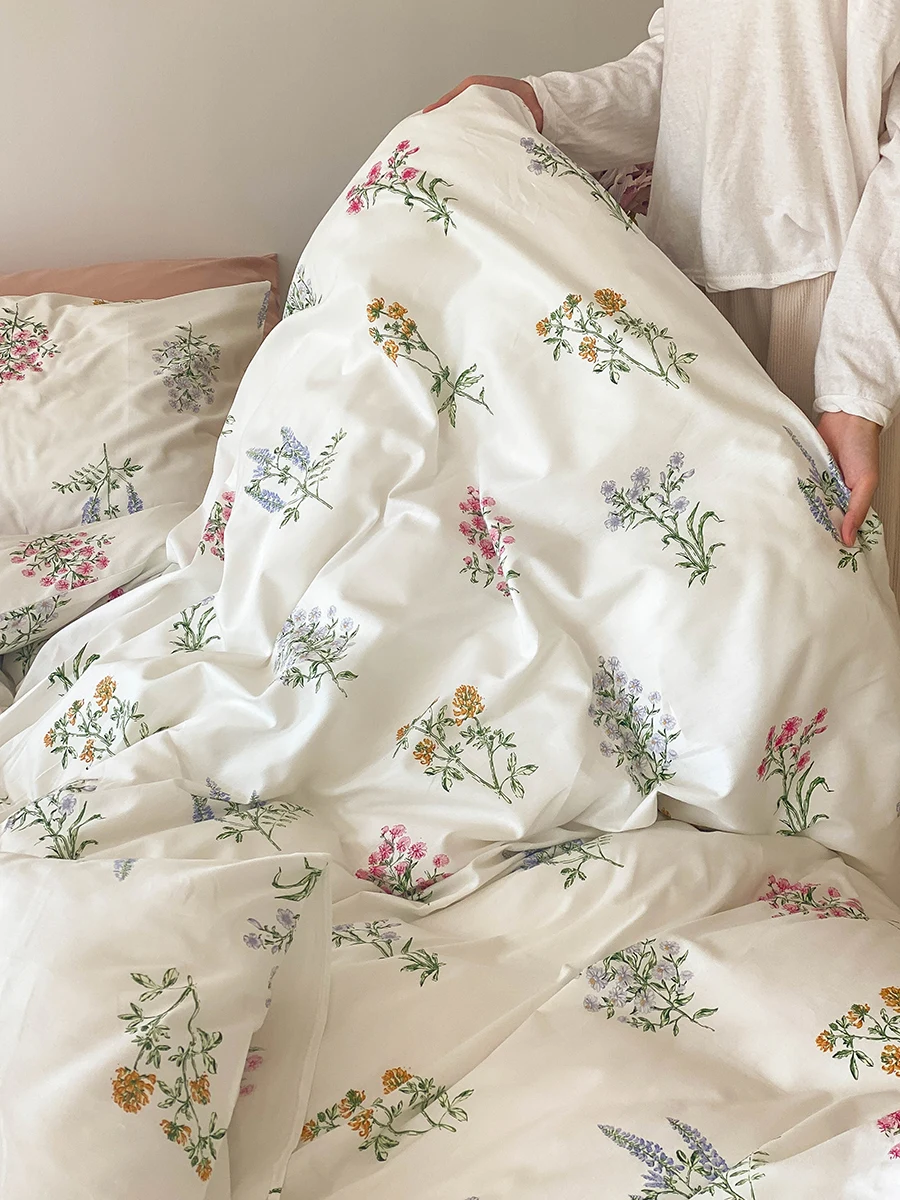 

Rustic Pure Cotton King Size Bedding Set 220*240 Duvet Cover 80cm Bed eet Quilt Cover Cotton Fabric Densi Other Proce...