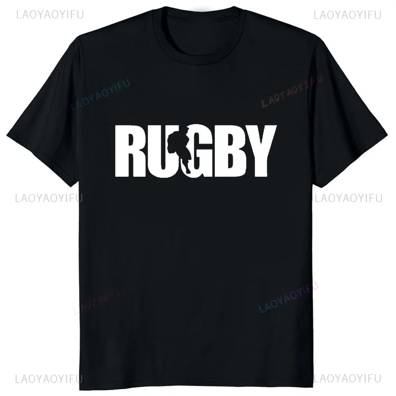 New Arrival Player Running with Rugby Ball Graphic Printed Tshirt Rugby Fan Dad Brother Uncle Mens T Shirt Streetwear Soft Tees