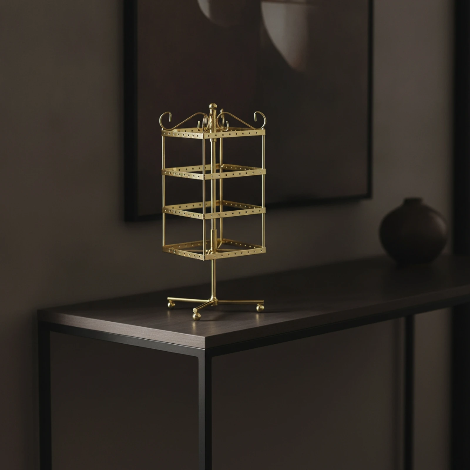 Earring Display Stand 3-Tier Rotating Jewelry Organizer Rotating Jewelry Display Stand Stable Holder Long-Lasting for Women
