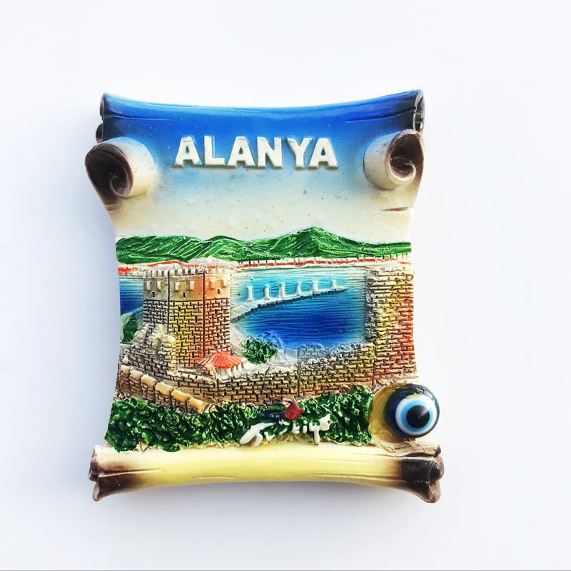 Alanya  Fridge Magnet,Creative,Travel,Commemorate,Crafts,3D,Ornaments,Magnetism,Resin Material,Refrigerator Stickers