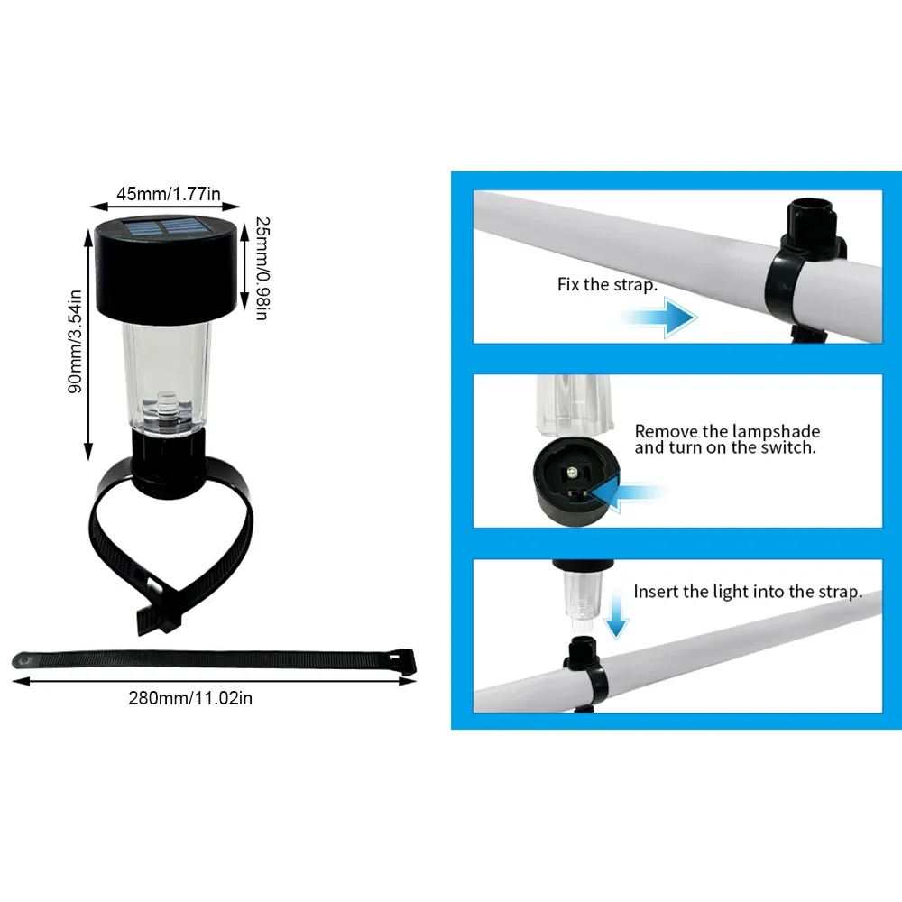 6 Stuks Rgb Led Solar Zwembad Licht Zwembad Omheining Tuin Trampoline Verlichting Omlijst Boven De Grond Waterdichte Zwembaden Accessoires