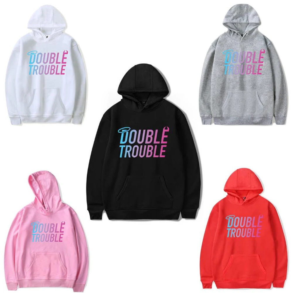 Stokes Twins Double Trouble Funny Hoodie Hip Hop Graphic Sweatshirts Poleron Hombre Streetwear Hoody Unisex Harajuku Tracksuit