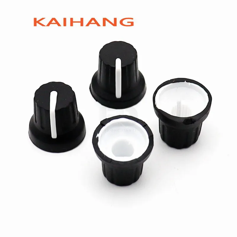 10PCS Soft Rubber Knob cap Diameter 16mm Height 14.5mm Potentiometer Encoder Knob cap D-axis 180℃ /Flower shaft Inner Hole 6MM