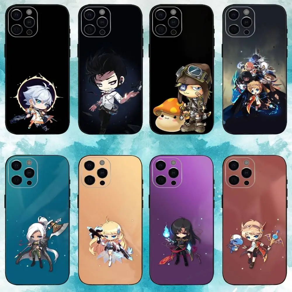 

Game M-Maplestory Phone Case For iPhone17,16,15,14,13,12,11 Plus,Pro Max Soft Black Cover