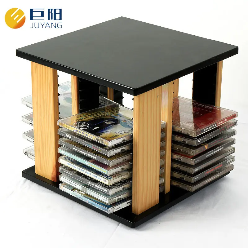 Internet-famous CD Racks High-end Retro Rotatable Disc CD Racks Storage Large Capacity Home Furniture Bastidores De CD ZY40CDJ