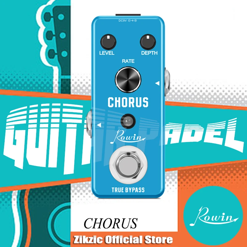 Rowin Chorus  Guitar Effect Analog Chorus Pedals for Guitar with High Warm And Clear Chorus Sound Mini Size True Bypass LEF-304