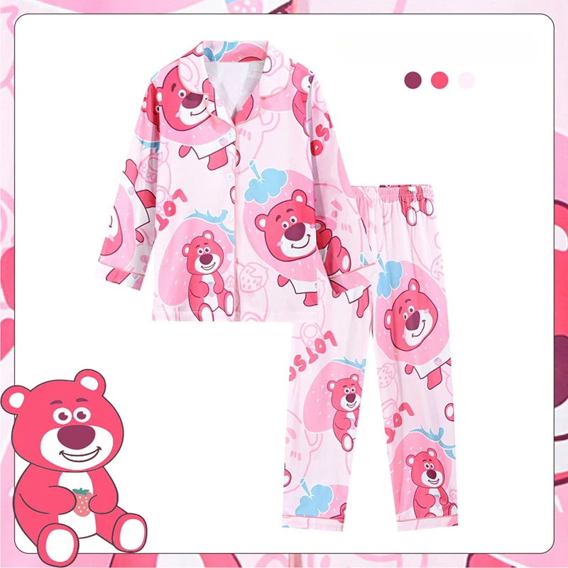 Disney Cartoon Children Pajama Sets Causal Lapel Soft Comfortable Kids Nightwear Set Vivid Patterns Breathable Indoor Costume