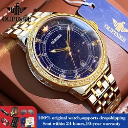 OUPINKE 3203 Men Automatic Watch Top Brand Original Luxury Mechanical Hand Clock Calendar Roman Scale Waterproof Watch For Men