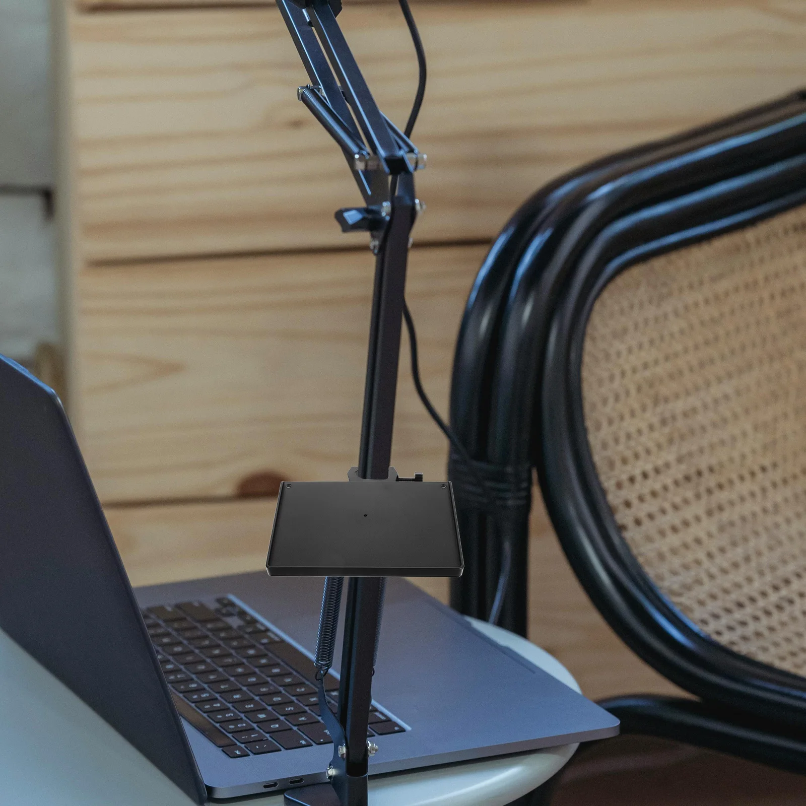 

Microphone Stand Tray With Sound Card Slot Adjustable Desktop Mic Holder For Live Streaming Podcast Recording Audio Setup