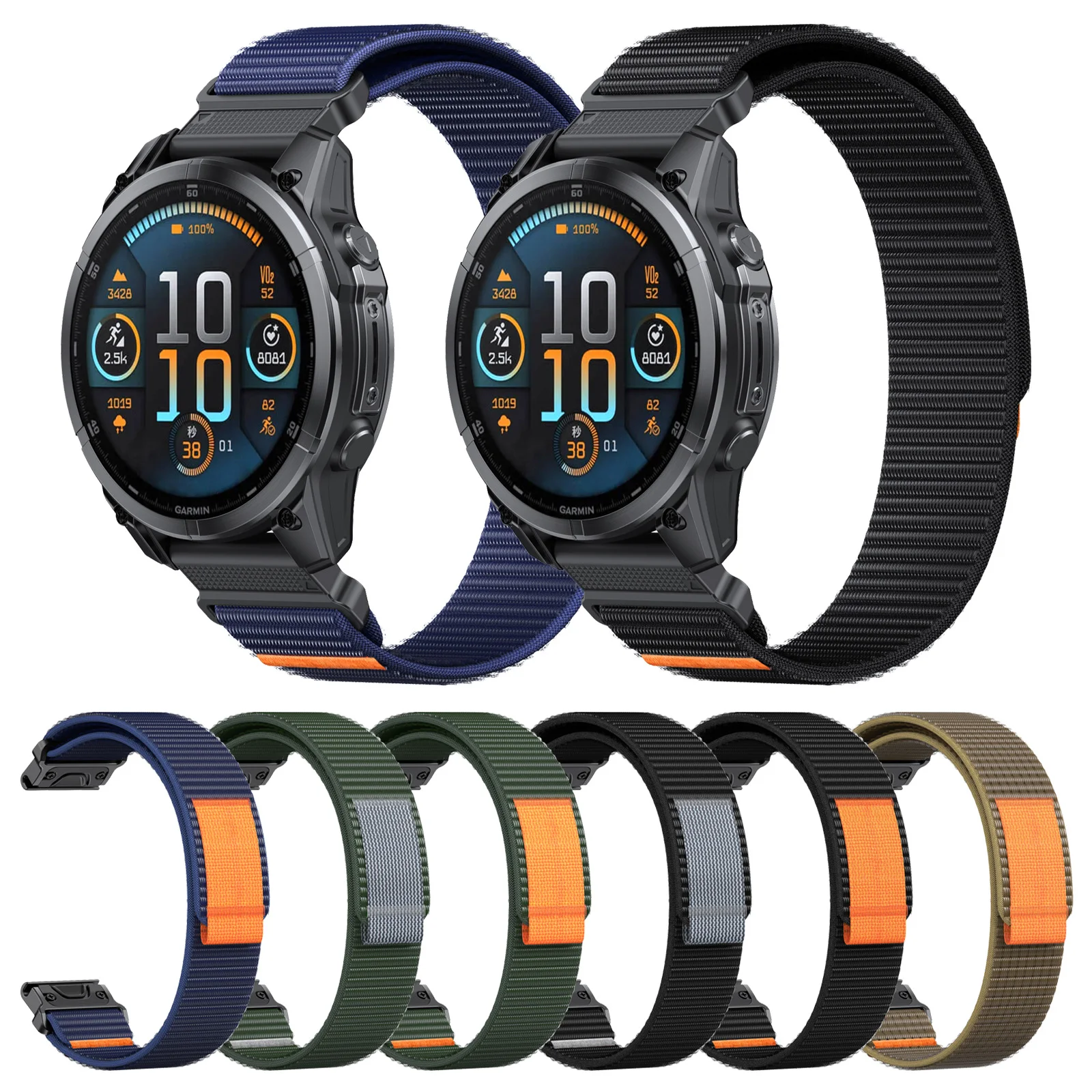 26 mm 22 mm Armband für Garmin Fenix E 8 47 mm 51 mm 7 7X Pro/6 6X Pro 5/5X Enduro 3 2/Epix Schnellverschluss-Schlaufe Nylon-Sportuhrenarmband