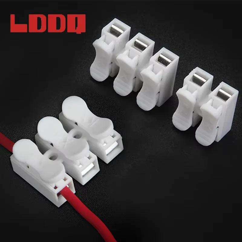 LDDQ 10/30/50pcs  lot 2 Pins 3pins Electrical Cable Connectors CH2 CH3 Quick Splice Lock Wire Terminals Wire Quick Connectors