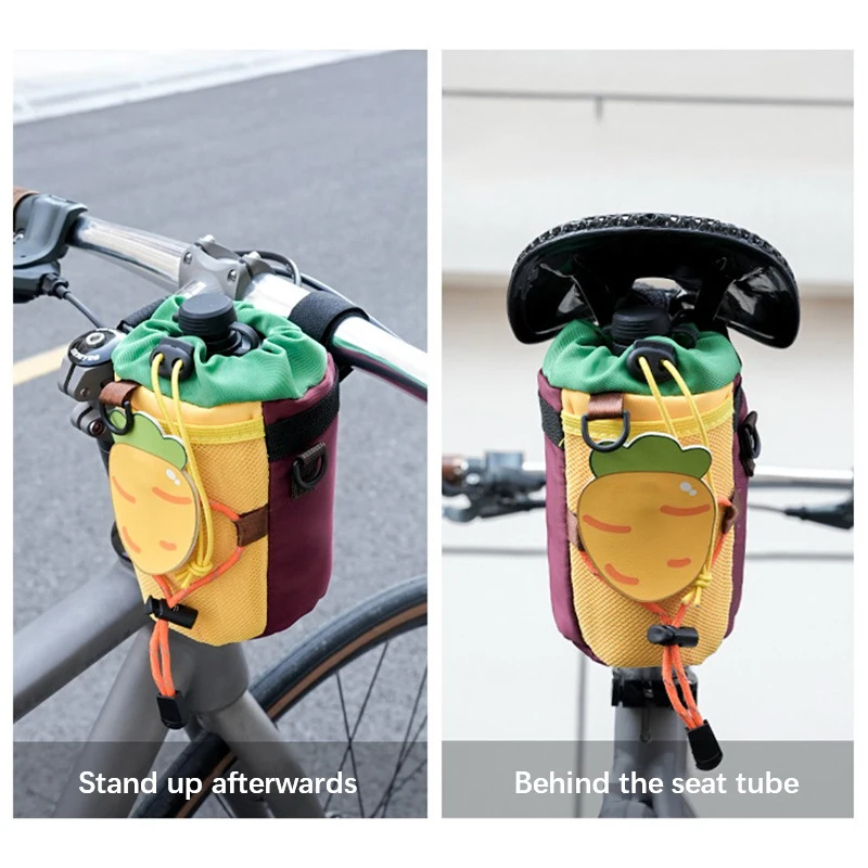Soporte para botella de bicicleta, bolsa portabotellas para agua, hervidor aislado, bolsa para manillar de bicicleta de carretera, accesorios