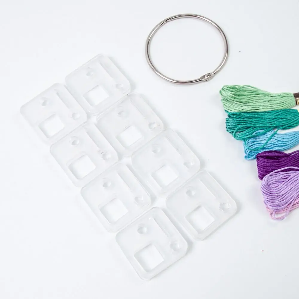 String Ribbons Embroidery Thread Holder Household Supplies Embroidery Floss Acrylic Winding Board Label Transparent