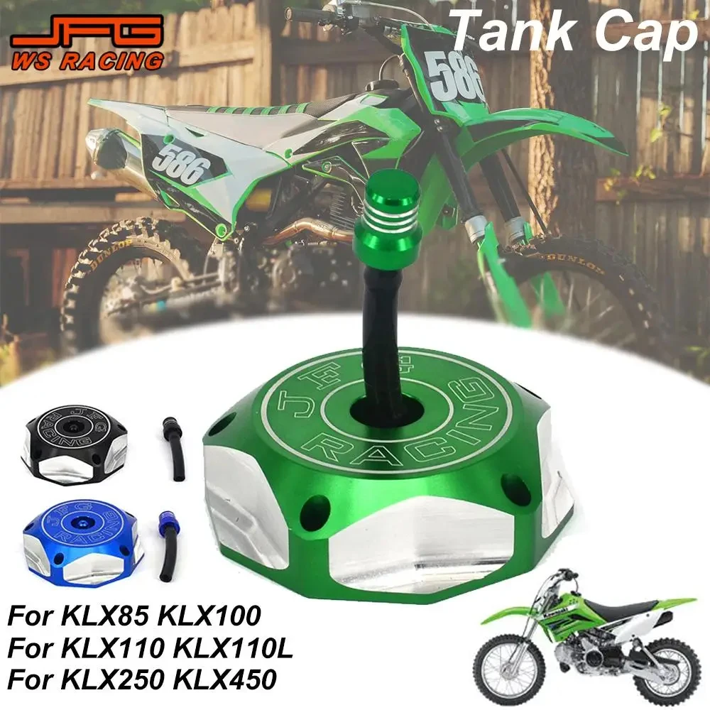 

Motorcycle CNC Gas Fuel Tank Cap For KAWASAKI KFX450R KLX450R KX250 KX250F KX450F KX85 KX100 KLX110L KXF250 KXF450 Dirt Pit Bike