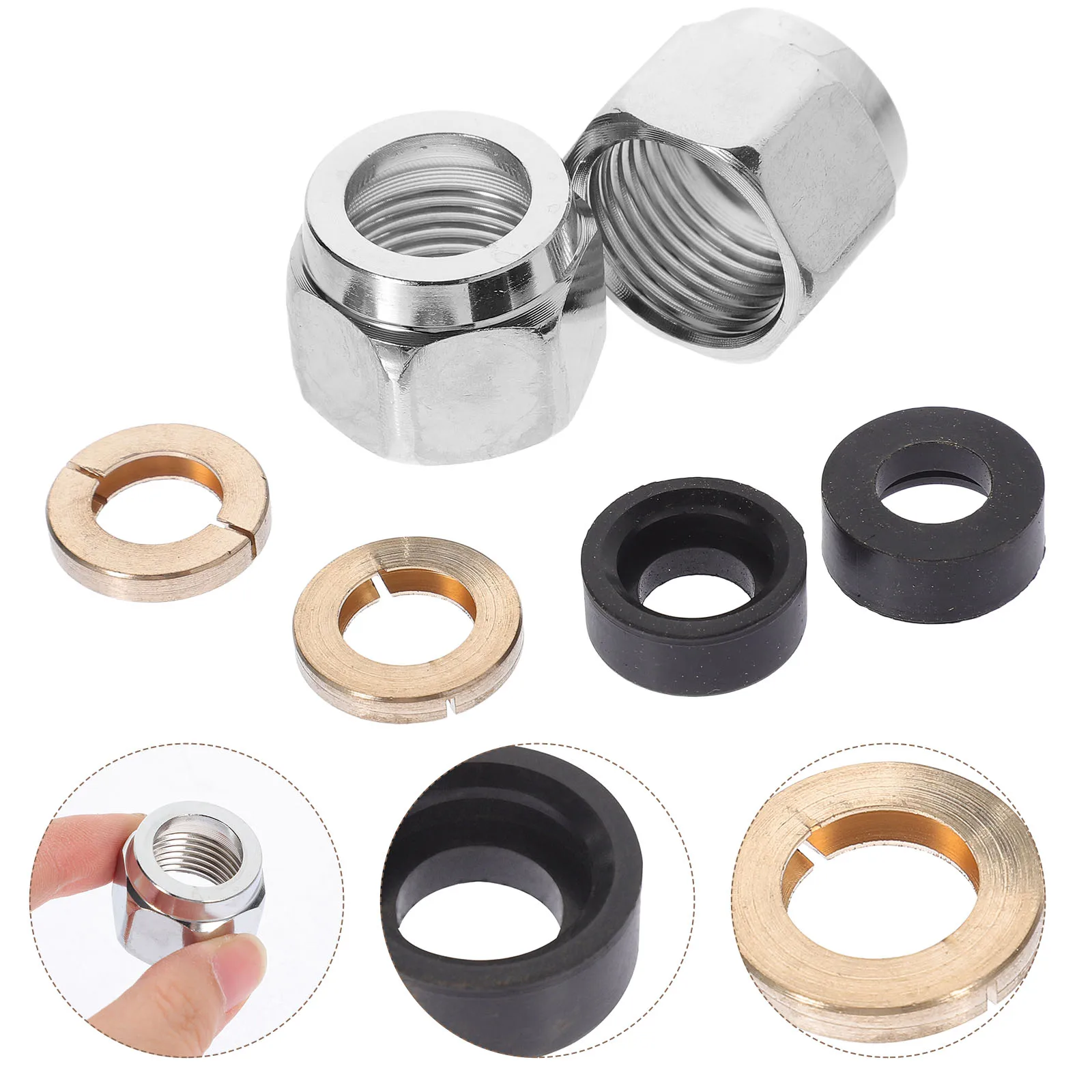 

10pcs Flare Connectors Gas Pipe Fittings Flare Nut Tube Coupling High-Pressure Stainless Steel Thickened Nut For Gas Pipe