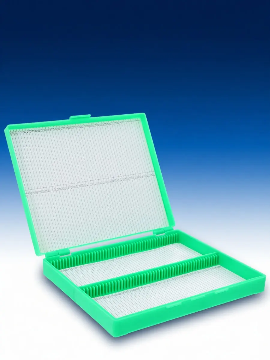 caixas-para-100-laminas-de-laboratorio-organizador-de-laminas-de-microscopio-em-plastico-capacidade-para-100-laminas-tampa-transparente-para-facil-visualizacao-design-empilhavel-que-economiza-espaco