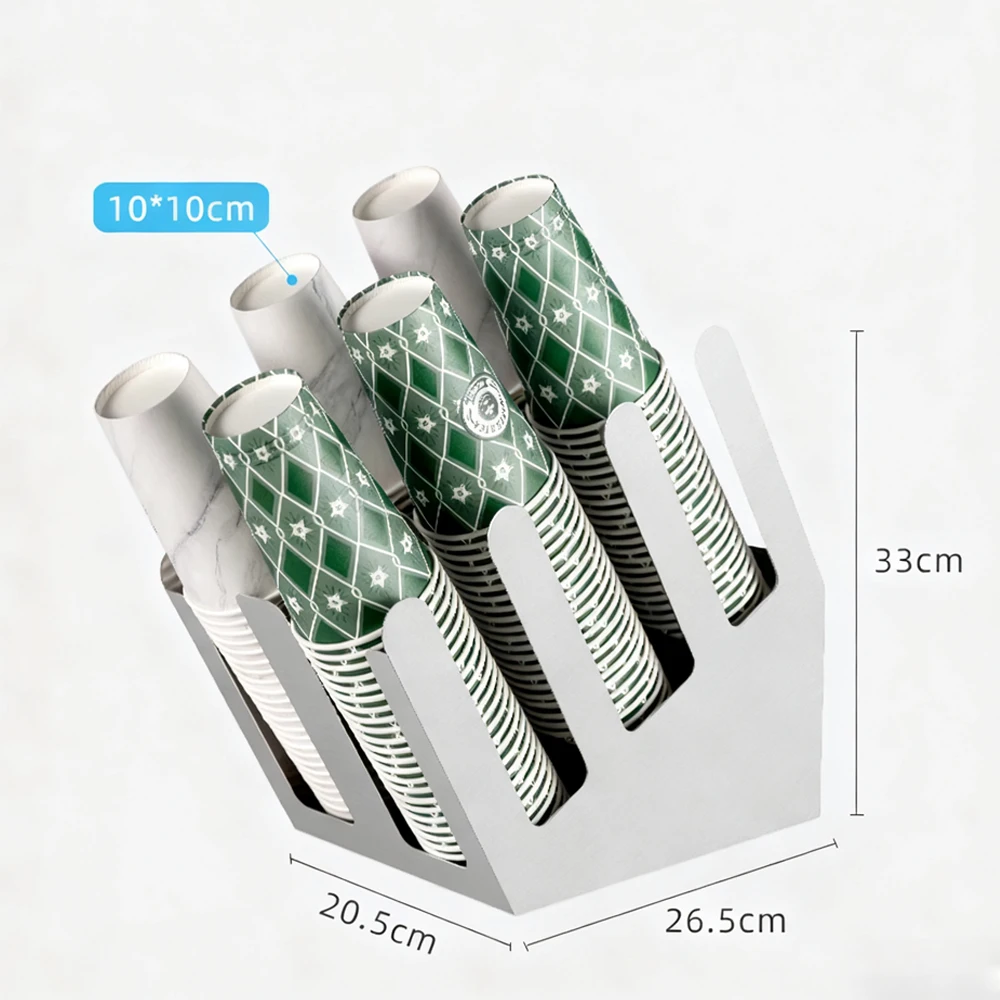 NEW Disposable Cup Holder Coffee Paper Cup Dispenser Storage Rack Adjustable 6 Grid Counter Desktop Bubble Tea Shop Organizers