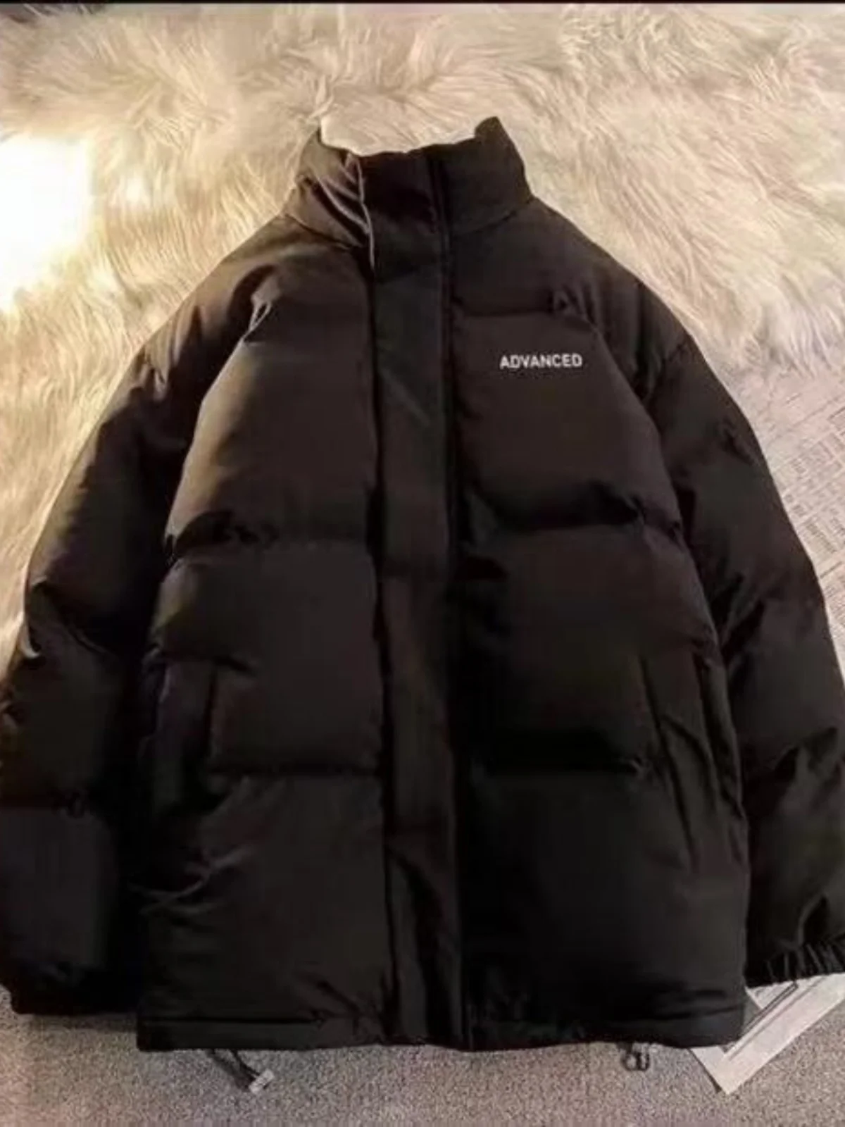 

Lamb Velvet Jaet 2024 Men's Winter Thiened Fce Loose Sli Cotton Workwear Warmth Youth Casual Long Coat