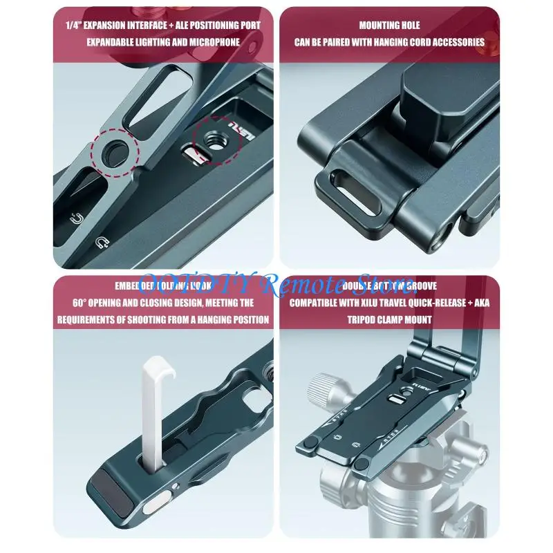 Small Foldable Aluminum Phone Stand Suitable for Cameras & Accessories Simple Installs for Multiple
