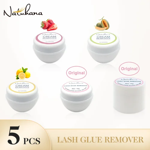 NATUHANA 5 uds injerto extensión de pestañas pegamento crema removedor planta no irritante pestañas Gel removedor adhesivo para juego de maquillaje