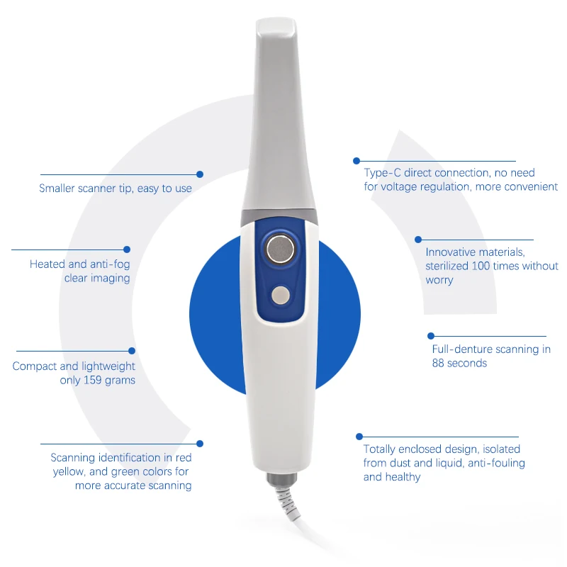 Dental Intraoral Scanner Digital Impression with 25mm Depth of View