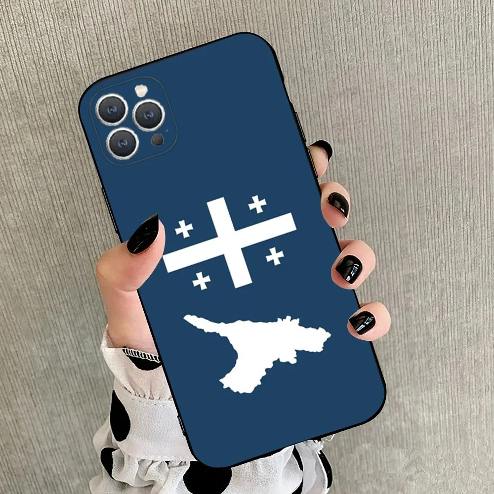 Capa de silicone macia preta para iPhone, Capa para iPhone 15,14,13,12,11,Plus,Pro Max,XS,X,XR,SE,Mini,8,7, 16, bandeira