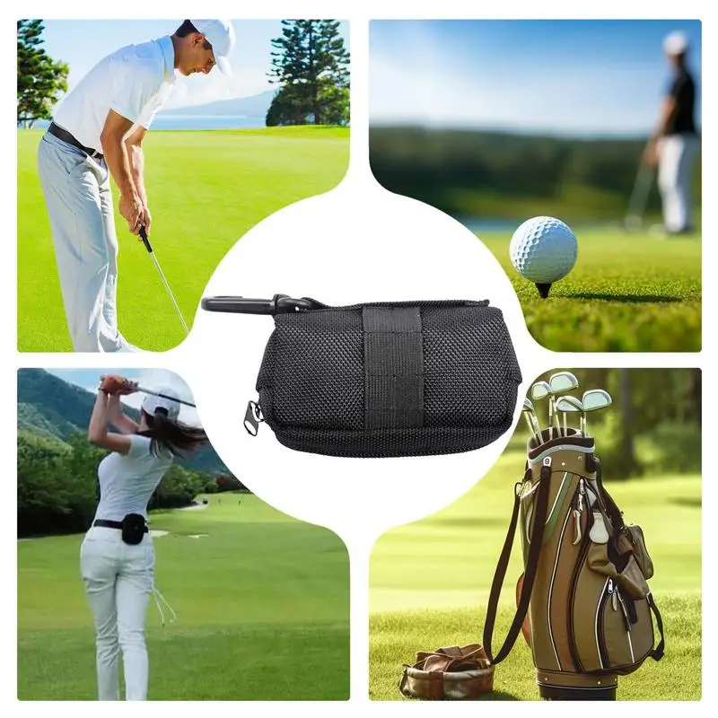 Golf Tee Houder Tas Draagbare Mobiele Telefoon Draagtas Compacte Golfballen Opbergtas Met Karabijnhaak Voor Training Competitie En