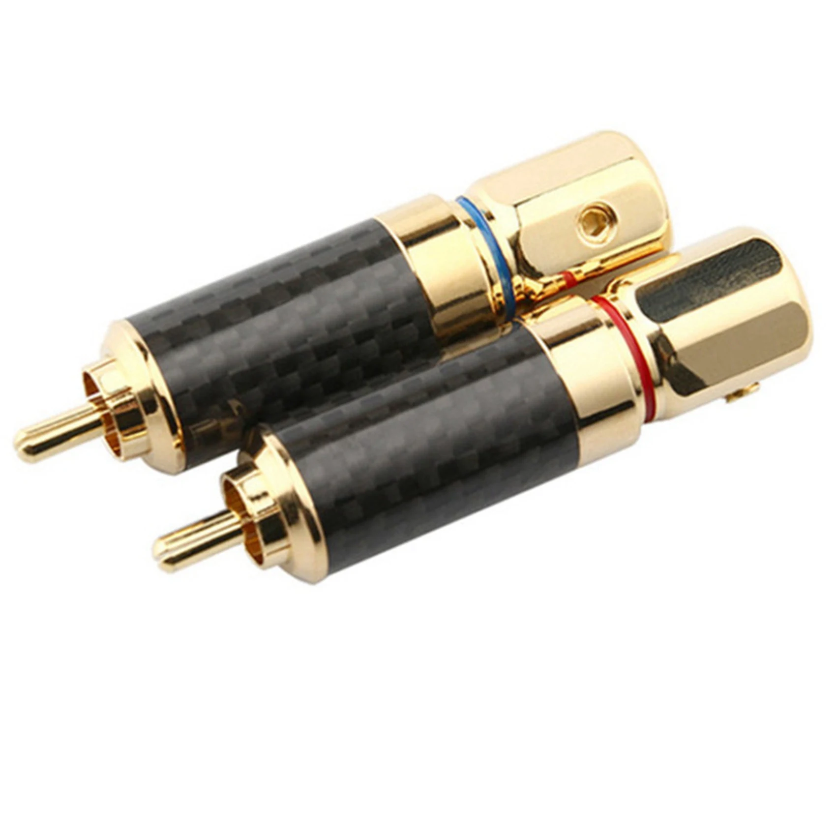 ABJT-8X Hifi RCA Connector 10Mm Carbon Fiber Lotus Plug Speaker Terminal Audio Power Subwoofer Amplifier