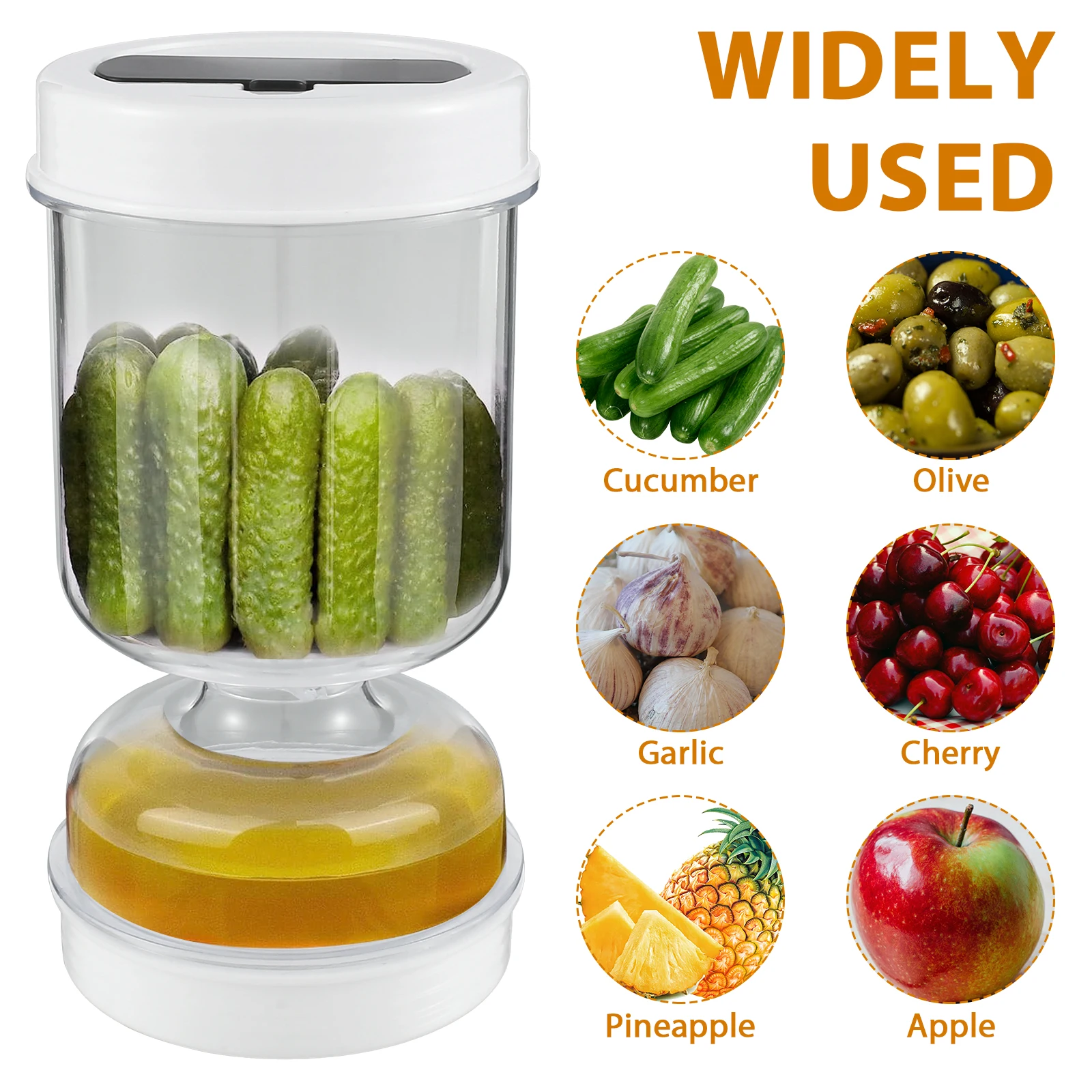 Airtight Pickle Container Wet And Dry Separation Pickle and Olive Jar with Fork Leakproof  Food Containers Upside Down Reusable