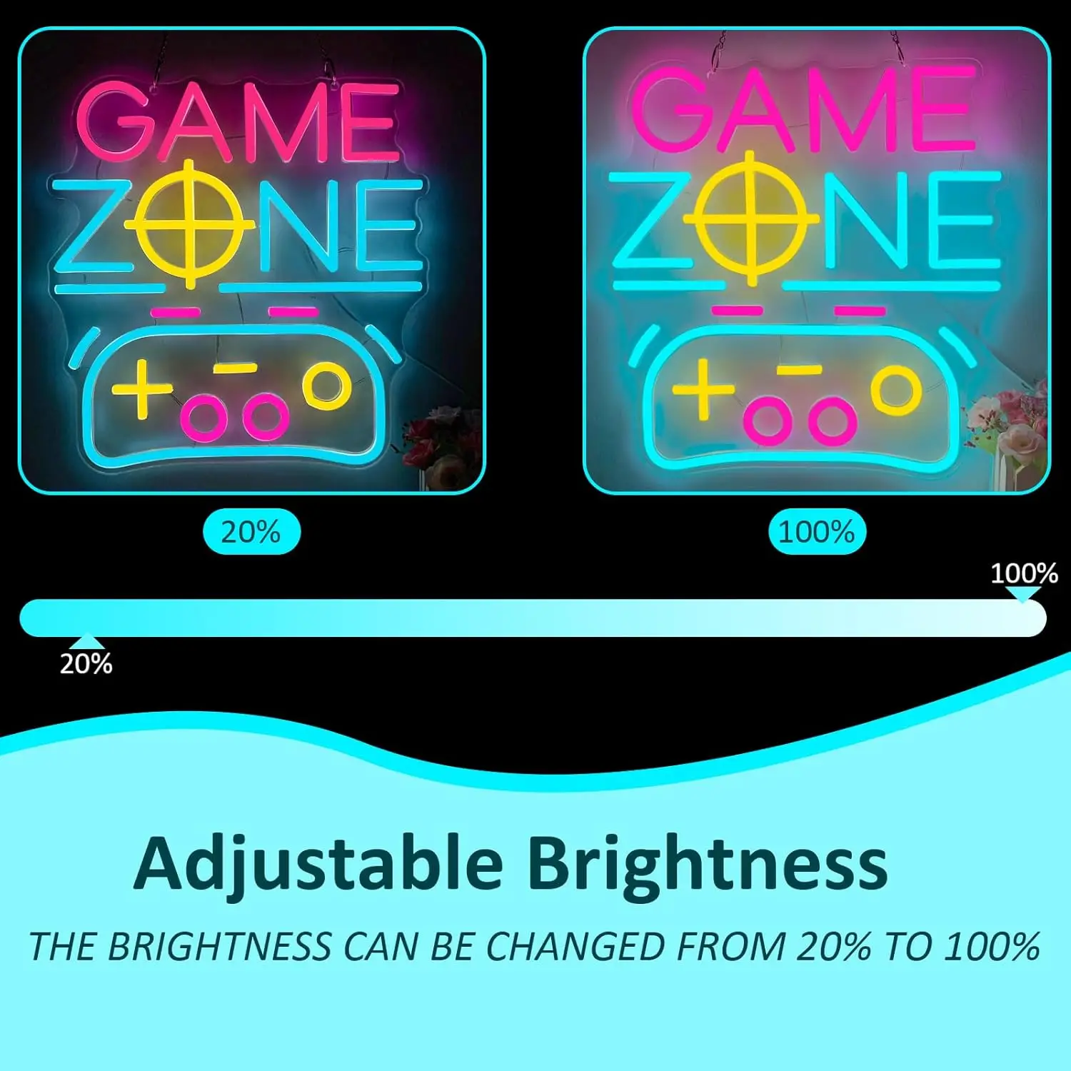 منطقة الألعاب النيون الألعاب ضوء النيون عكس الضوء USB للمنزل الإنترنت بار رجل الكهف لعبة غرفة جدار ديكور هدية للبنين أطفال المراهقين