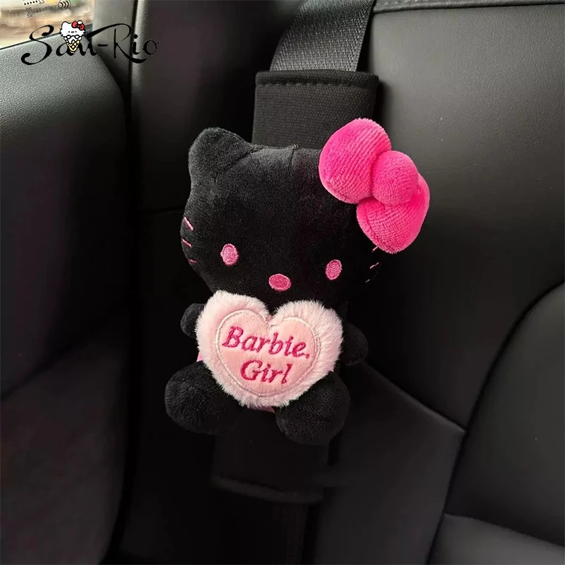 Pokrowiec na pas bezpieczeństwa do samochodu Sanrio Hello Kitty Pokrowiec ochronny na pas bezpieczeństwa Pluszowe akcesoria samochodowe Ozdoba na pas bezpieczeństwa do samochodu Materiały eksploatacyjne