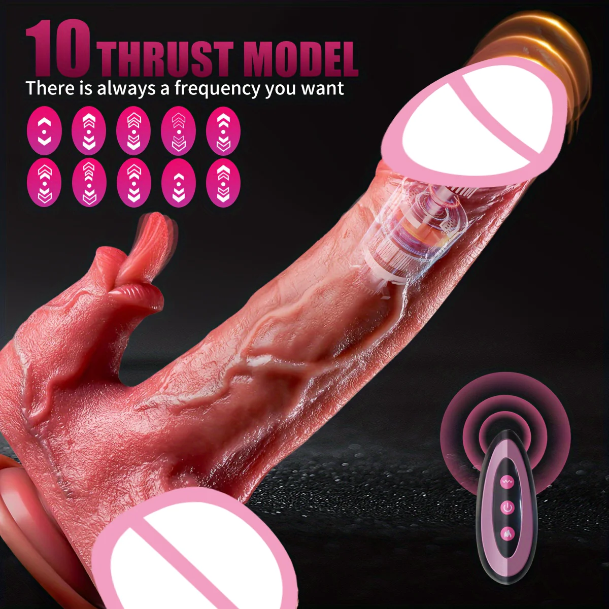 

Clitoral Stimulation Vibrating Dildo Retractable with Suction Cup Vagina G-spot Orgasm Sex Toys Vibrator for Women Pussy Squirt