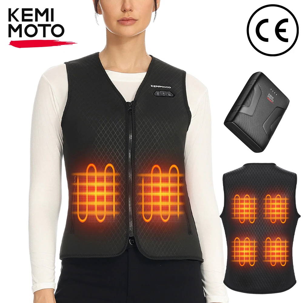 Gilet chauffant électrique combinaison de ski avec batterie 10000mAh gilet thermique d'hiver pour le ski en plein air Camping équitation Sports de pêche sur glace