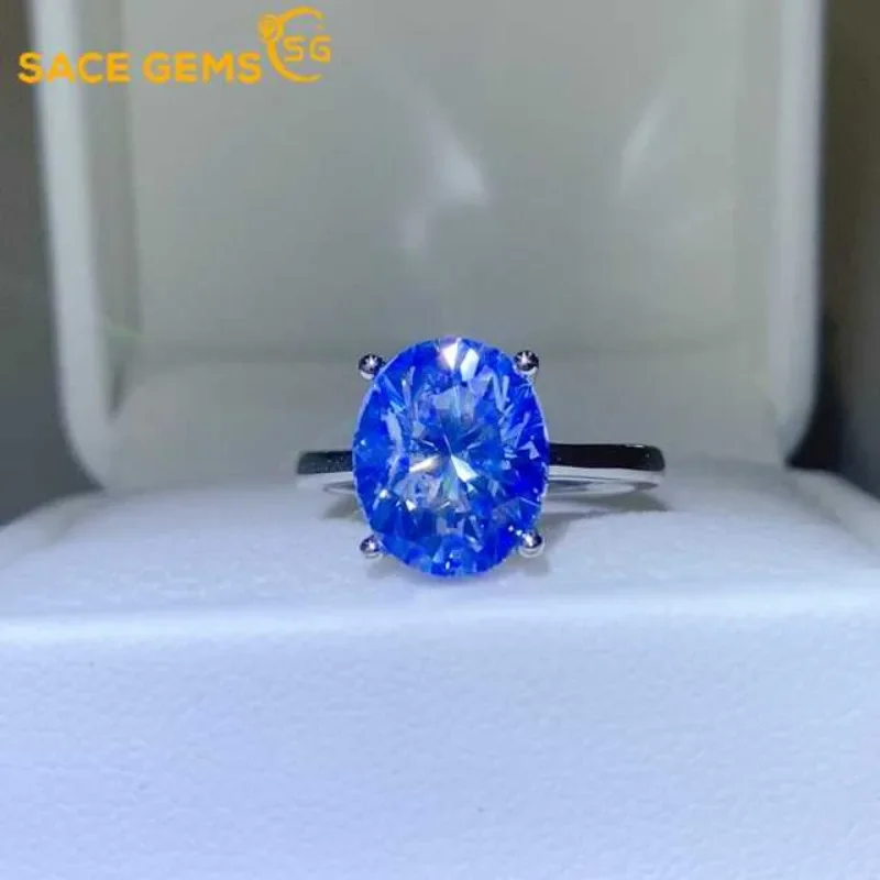 

SACE GEMS GRA Certified D Color 1-5ct Moissanite Ring 925 Sterling Silver Plated with 18k White Gold Ring for Women Fine Jewelry