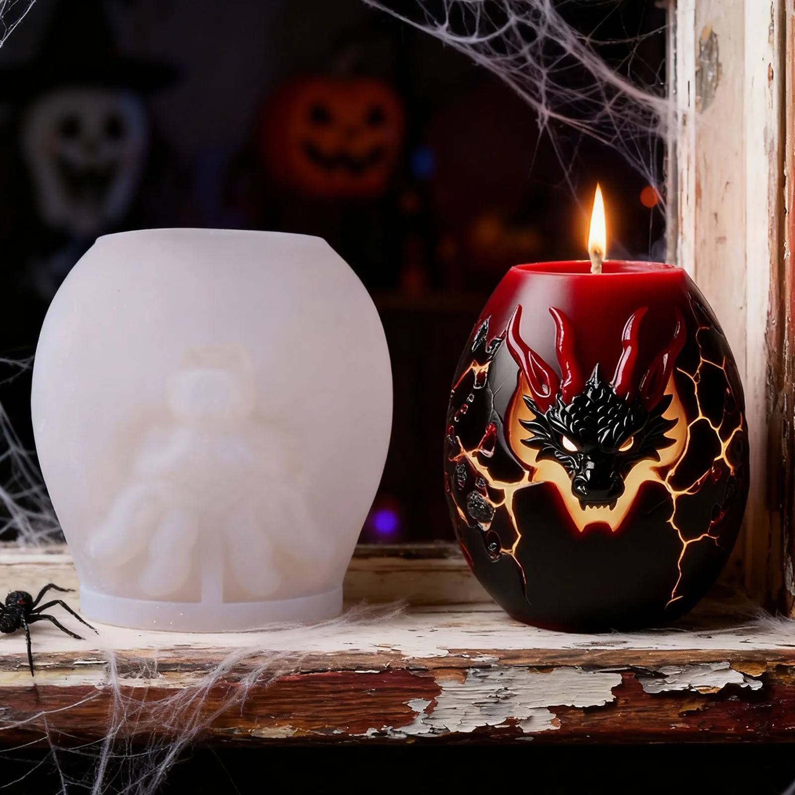3D Animal Candle Silicone Mold Dragon Fox Pomeranian Pegasus Flamingo Leopard Peacock Hamster Aroma Soap Craft Plaster Mold view 2