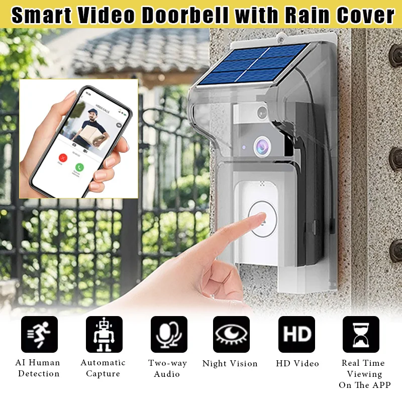 

HD беспроводной умный видеодомофон IP65 домофон защита безопасности дверные звонки видео дверной звонок беспроводные дверные звонки