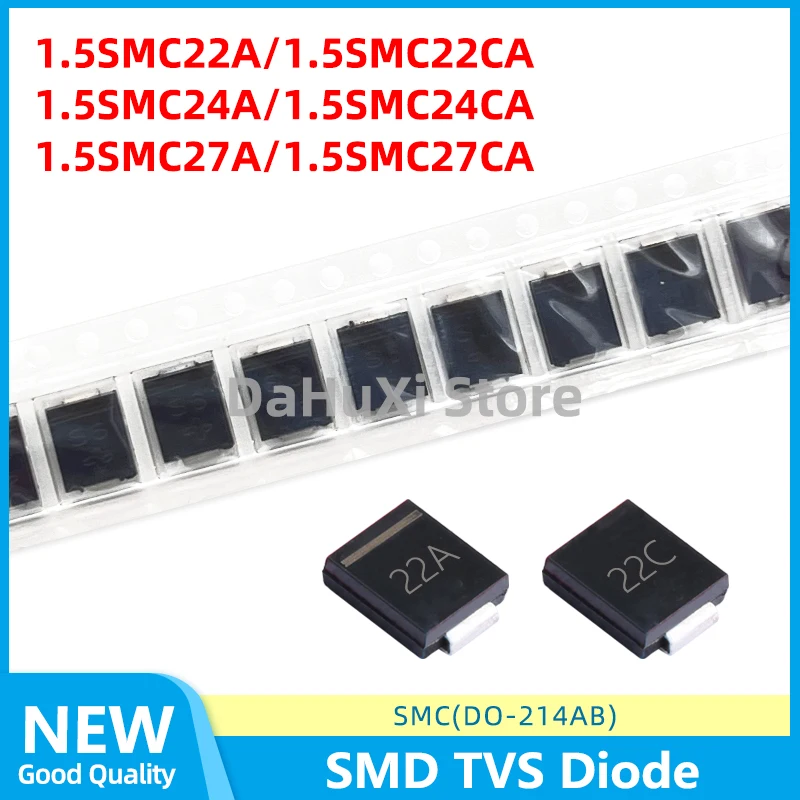 20PCS 1.5SMC22A 22A 1.5SMC22CA 22C 1.5SMC24A 24A 1.5SMC24CA 24C 1.5SMC27A 27A 1.5SMC27CA 27C TVS Diode DO-214AB